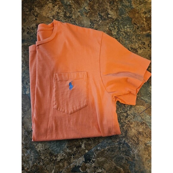Polo Ralph Lauren TShirt Adult Small Pony Logo Short Sleeve Crewneck Mens Orange - Picture 1 of 8